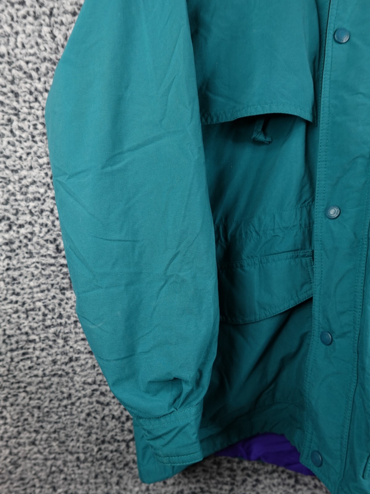 Eddie Bauer Anorak Mens Coat Size Medium Solid Green 100% Nylon Pockets Lined