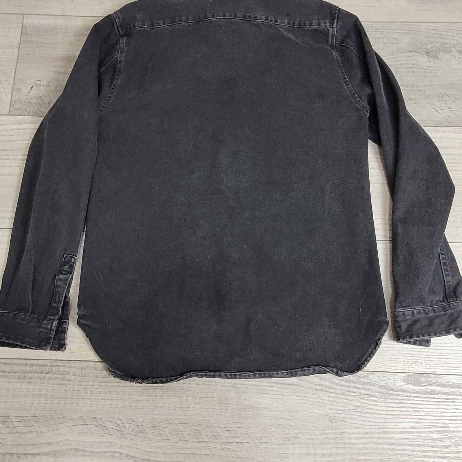 🧥IRO ROEL Shacket Men’s L Denim Shirt Jacket Overshirt Black Grunge Streetwear