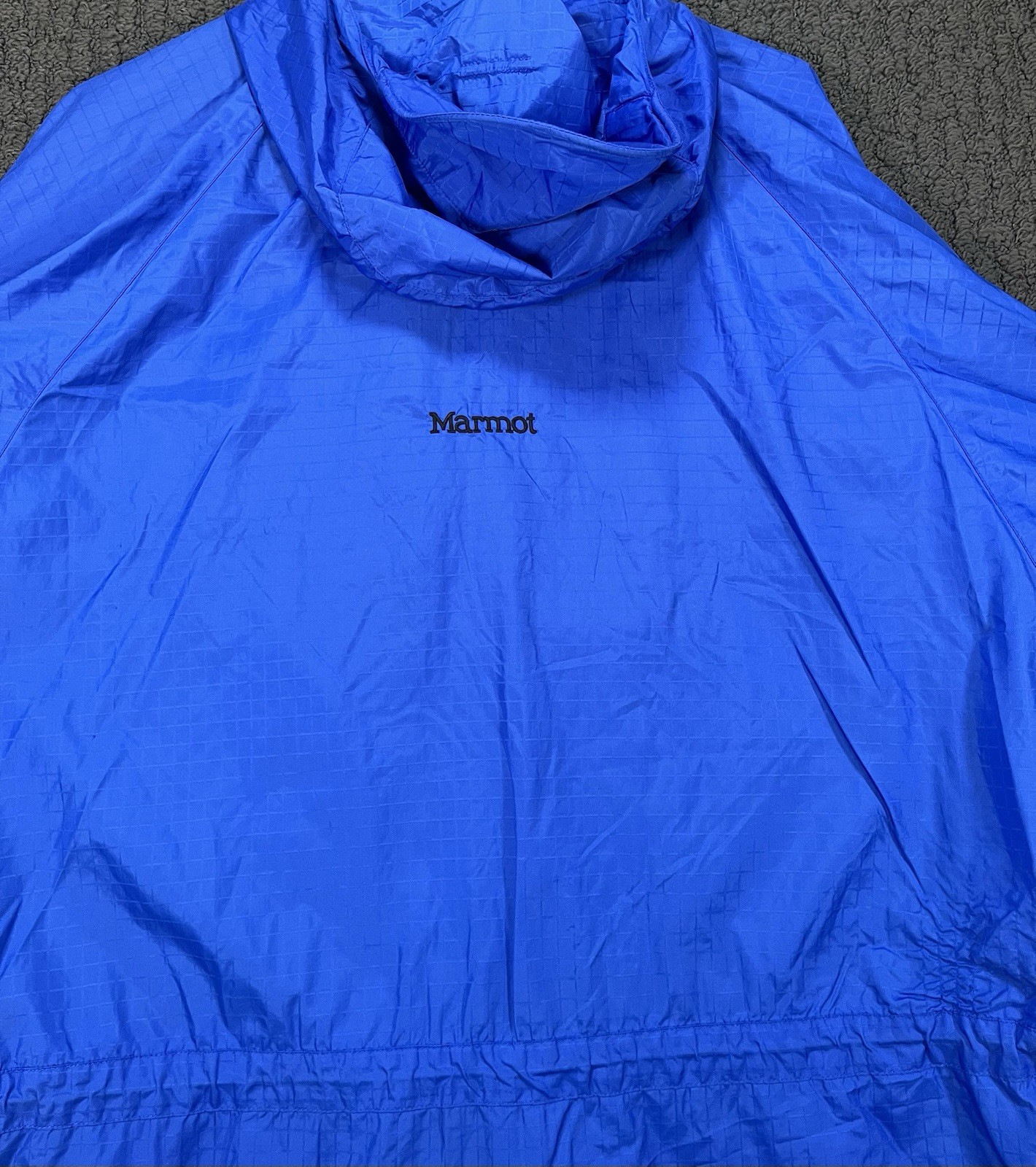 VTG Marmot Windbreaker Rain Jacket Royal Blue Nylon Shell Hooded Full Zip Large