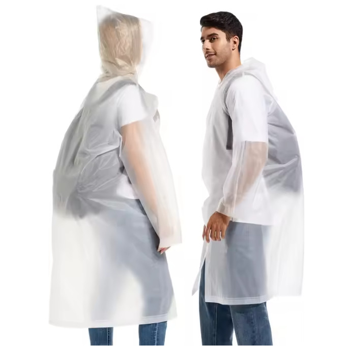 Unisex Adult Waterproof Raincoat Rain Coat Hooded Jacket Poncho Rainwear Camping
