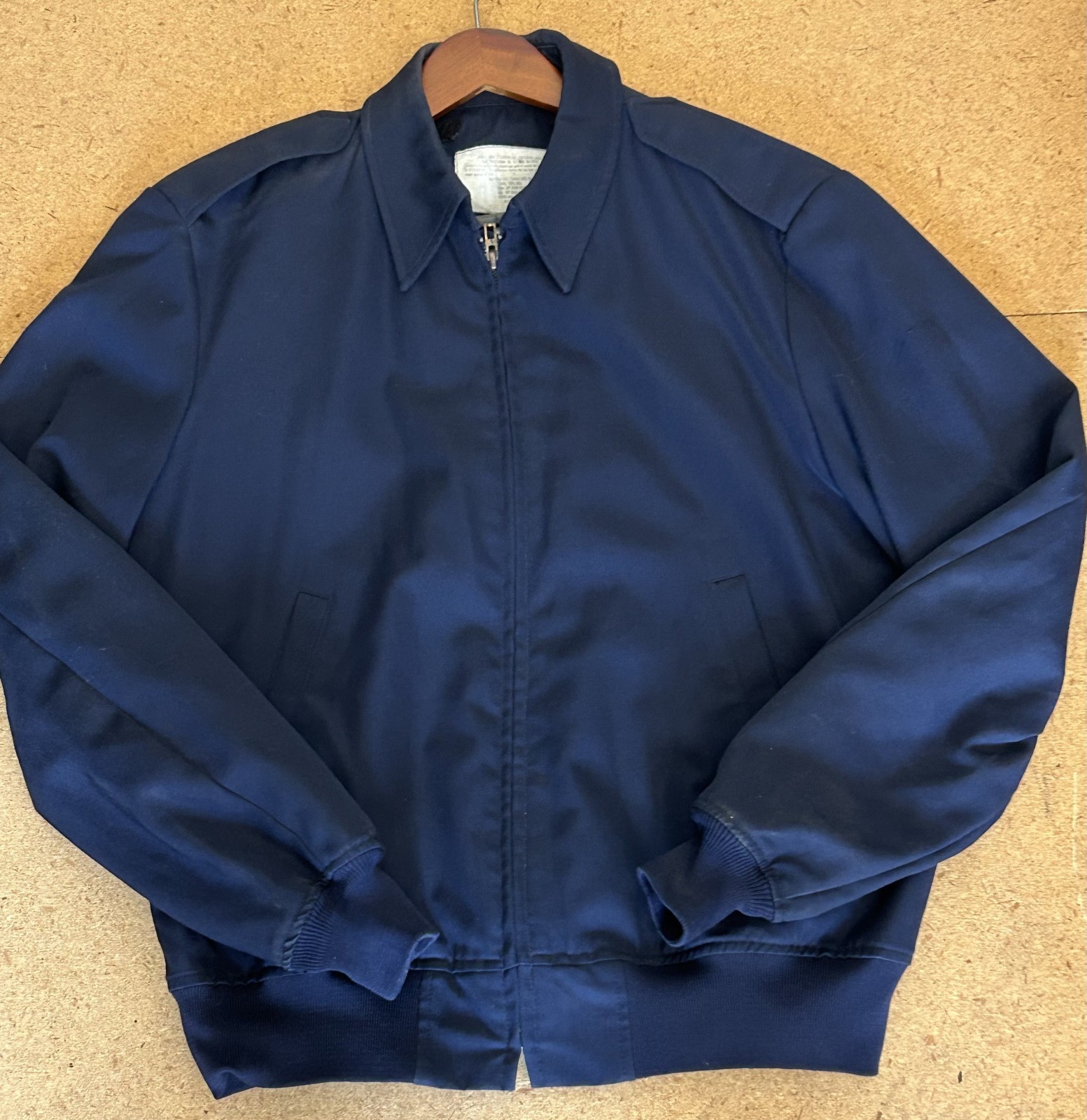 Vintage 1987 US Military Utility Jacket 44L Navy Blue Scovill USA Made Coat