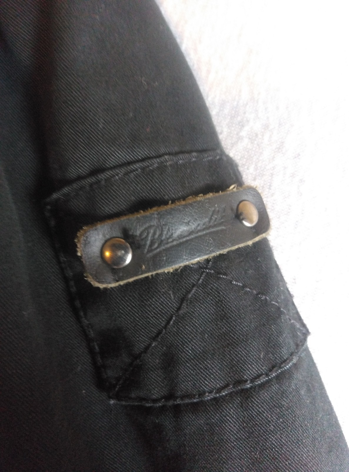 Vintage Brandit Black Britannia Field Coat Jacket Madein Germany Hidden Zip Hood