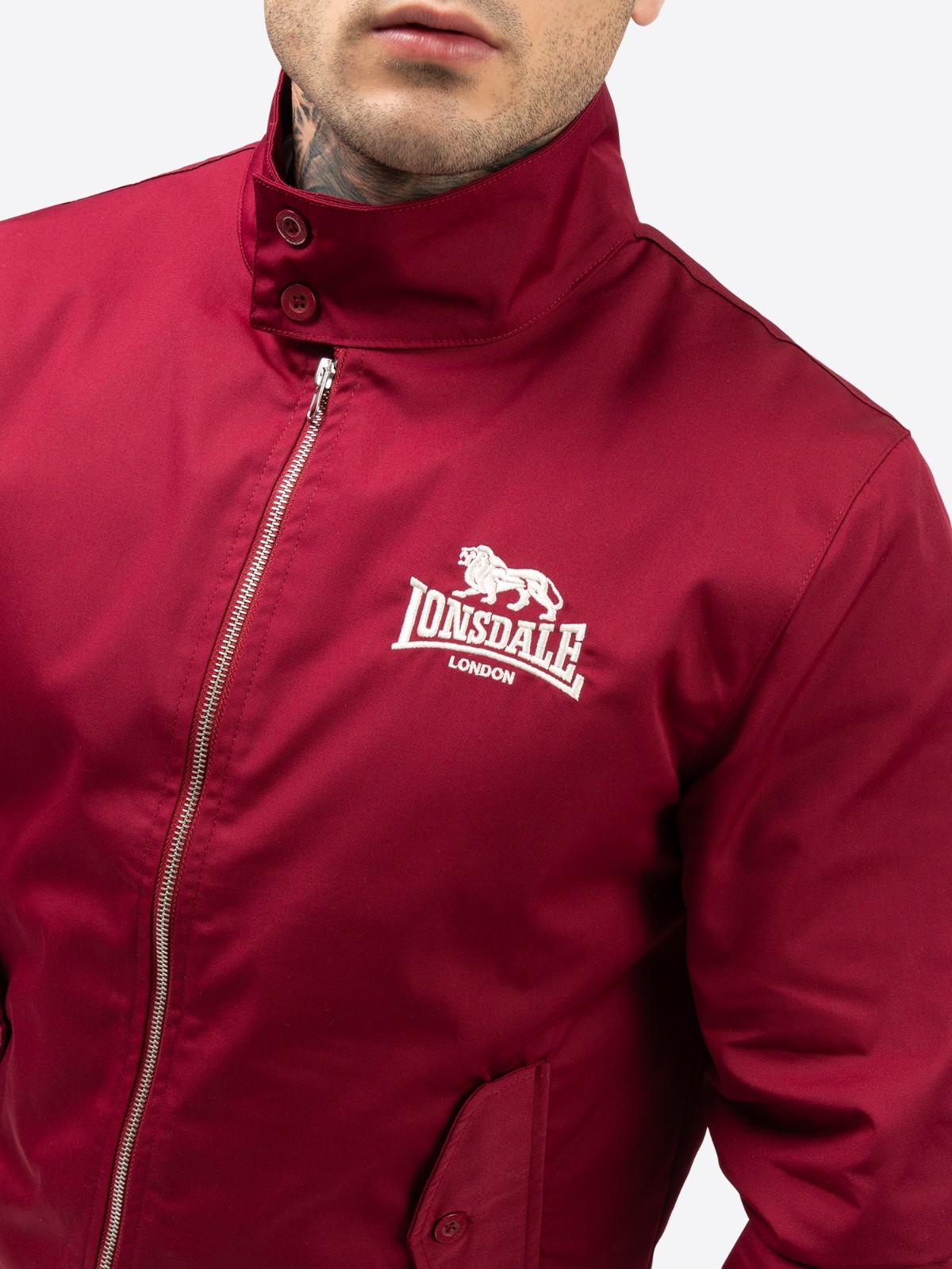 Lonsdale London Harrington Jacket Red NEW XS S M L XL 2XL 3XL 4XL 5XL Bomber Jacket