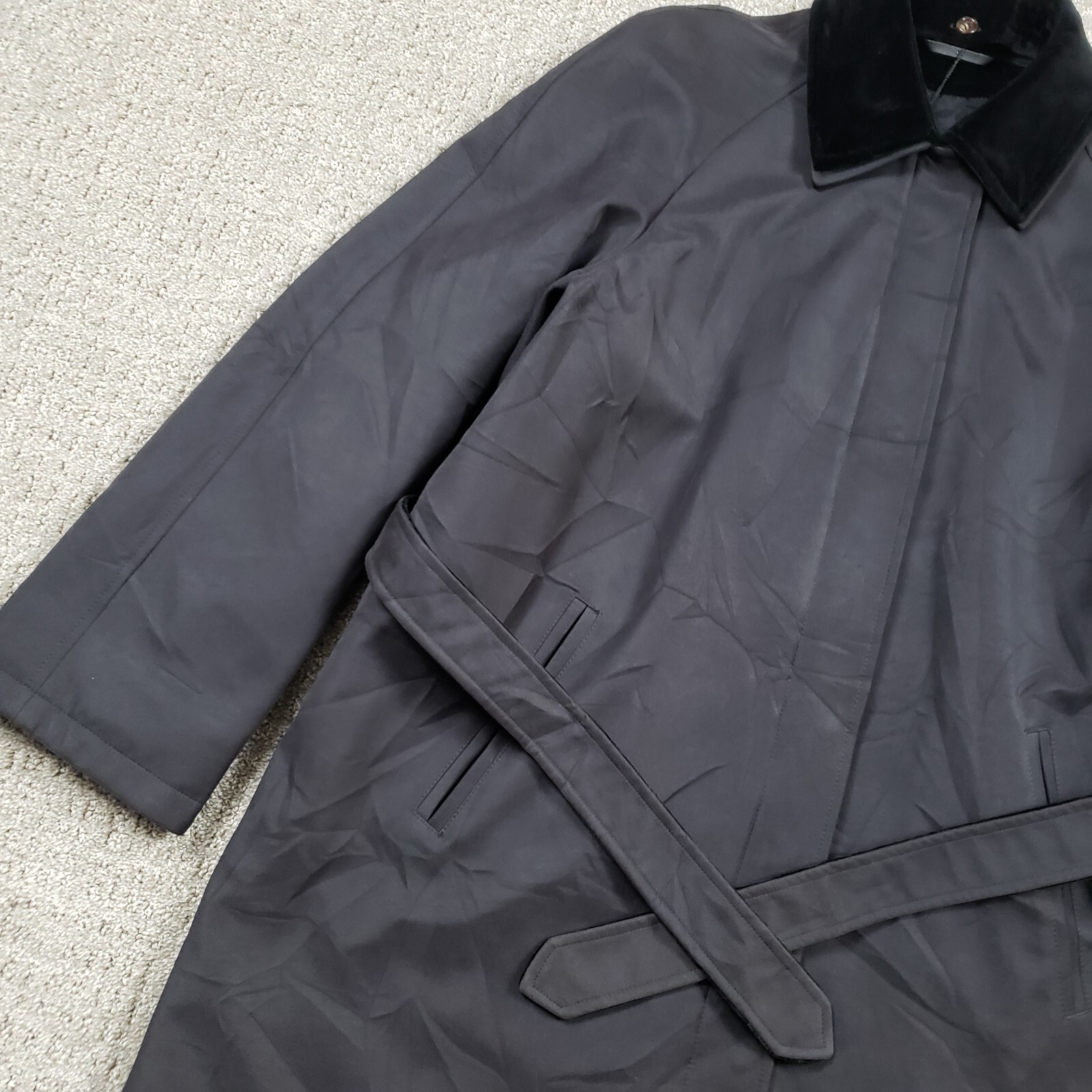 Valstar Milano Coat Mens size 46 Black Suede Vintage Classic Long Jacket