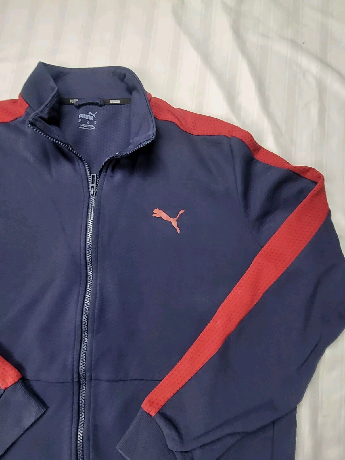 Puma Jacket Mens Size XL Blue SE Way 1 Crossfit Full Zip Running Gymwear