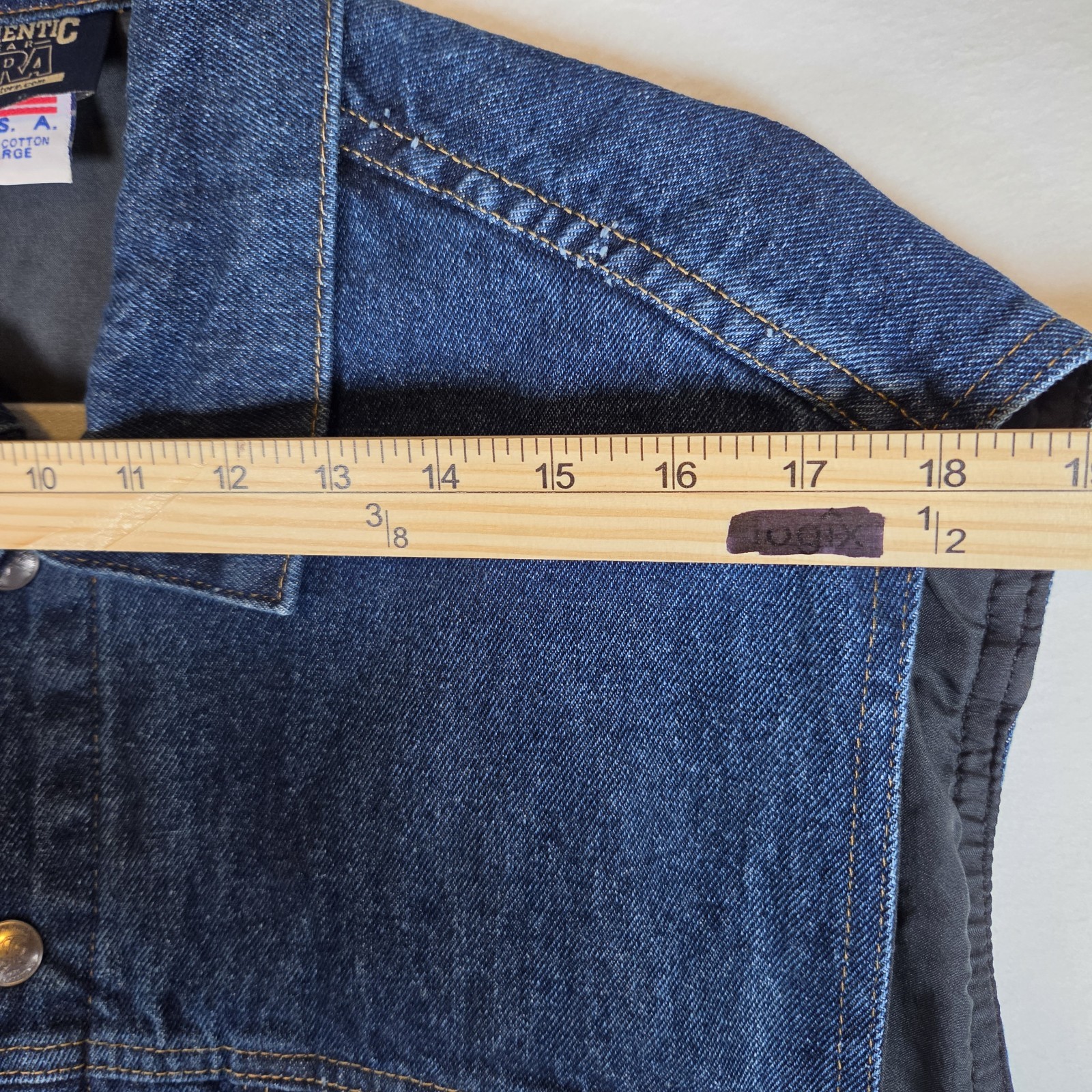 NRA vintage authentic mens LG denim snap vest concealed carry weapon holds ammo