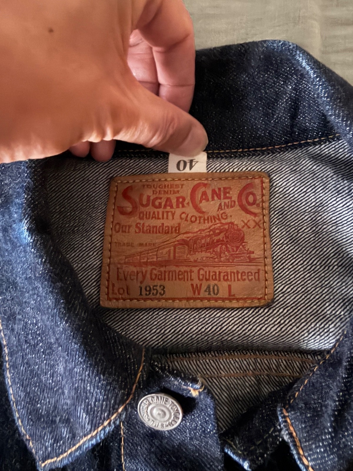 SUGAR CANE 14.25OZ TYPE 2 DENIM JACKET 1953 MODEL Size 40 Made in Japan
