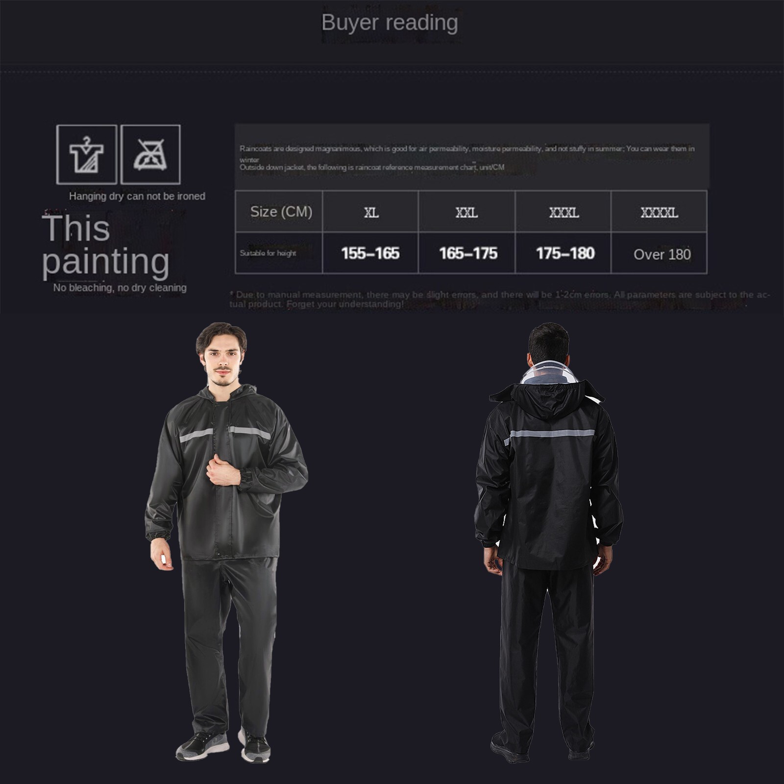 Raincoat Rain Suits Jacket Pants Waterproof Heavy Duty Fishing Women Mens Gear