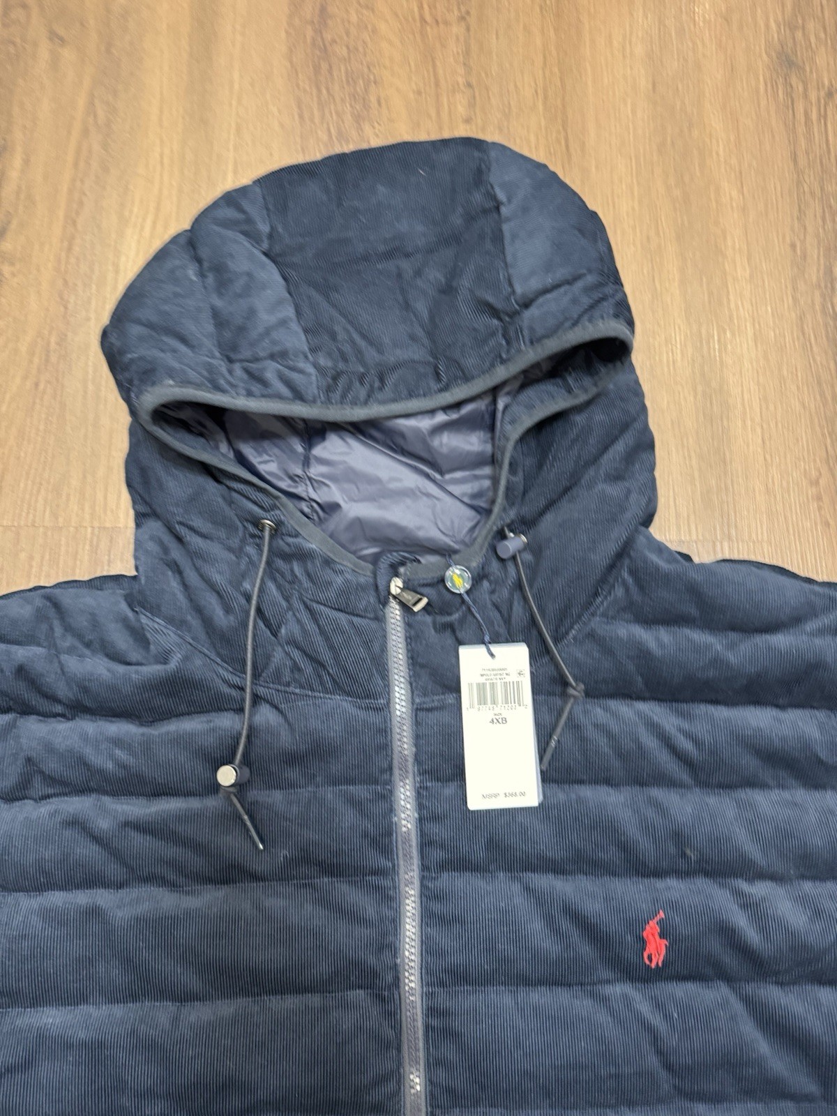 Polo Ralph Lauren The Colden Corduroy PUFFY HOODED Jacket NAVY Men’s Size 4XB