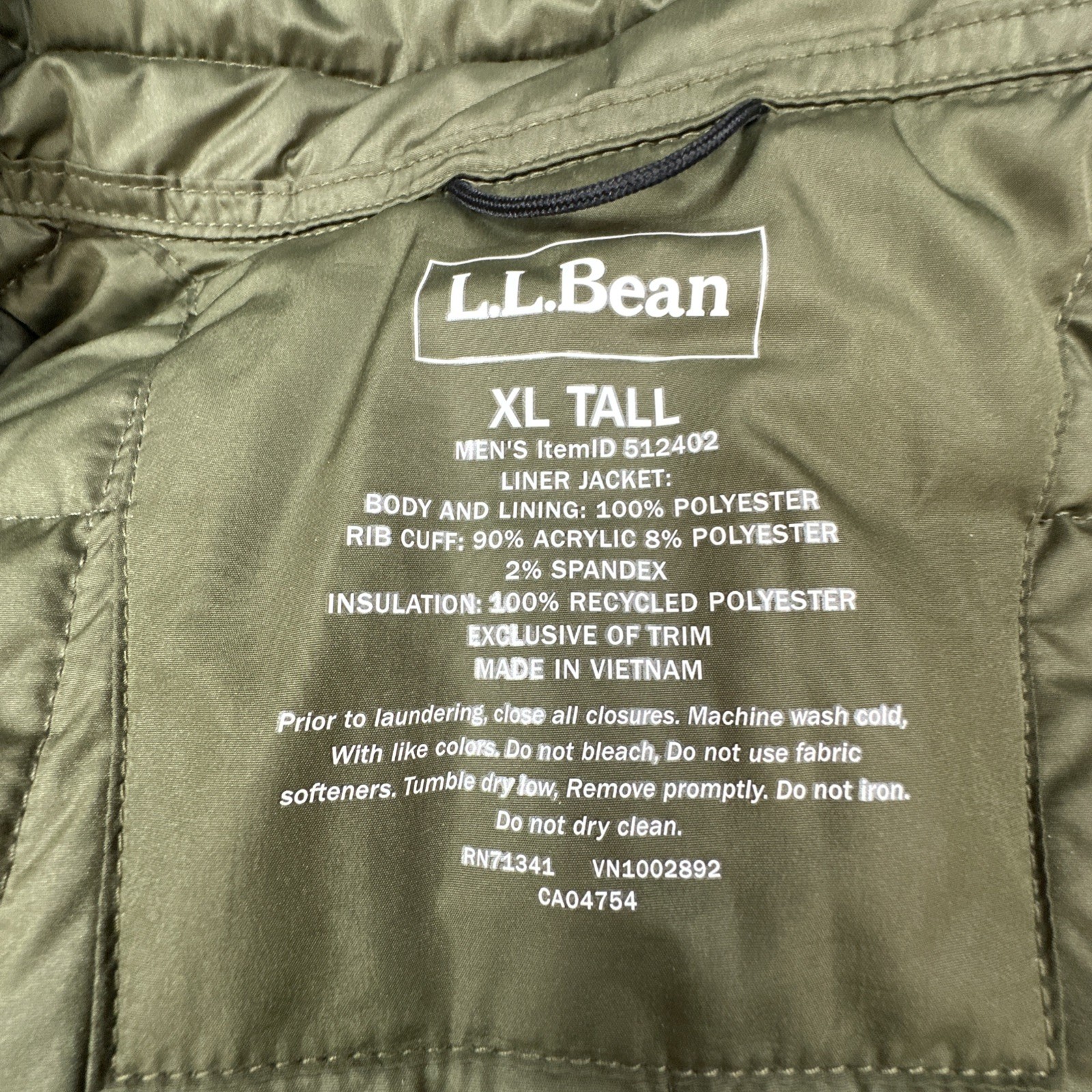 L.L. Bean Mens Parka Hoodie Jacket Waterproof All Season Removable Lined Tan XL