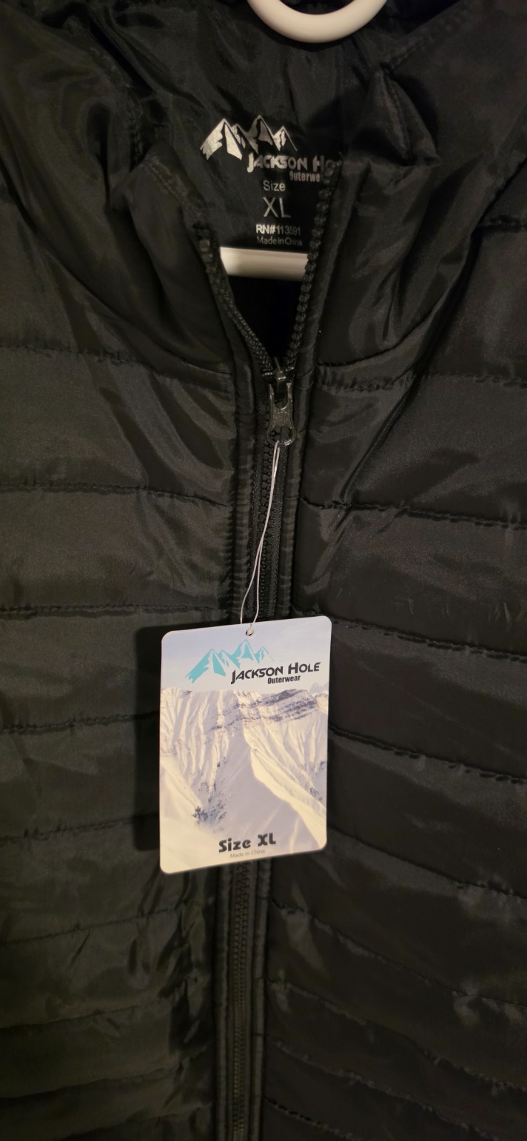 Jackson Hole Outerwear Full Zip Black Puffer Vest Men’s Size XLarge Outdoor