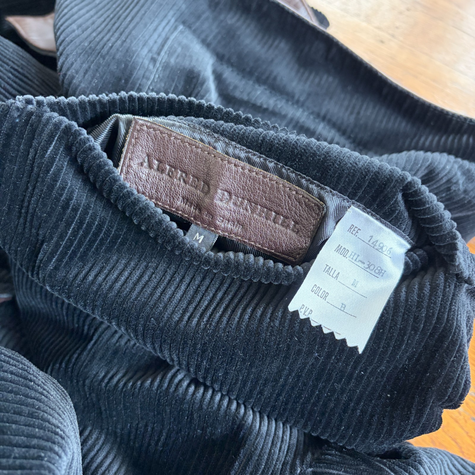 Alfred Dunhill Reversible Leather Jacket Brown Car Coat Black Corduroy Men M