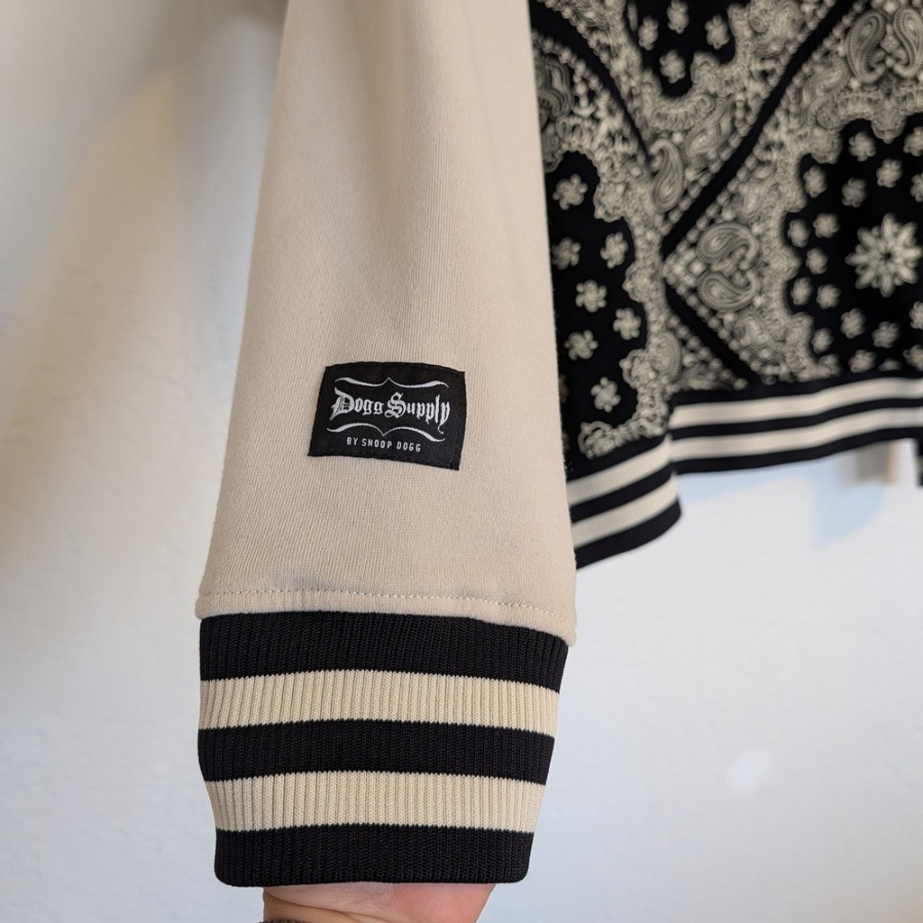 Black and White Cream Varsity Bomber Dogg Supply Streetwear Urban Normcore