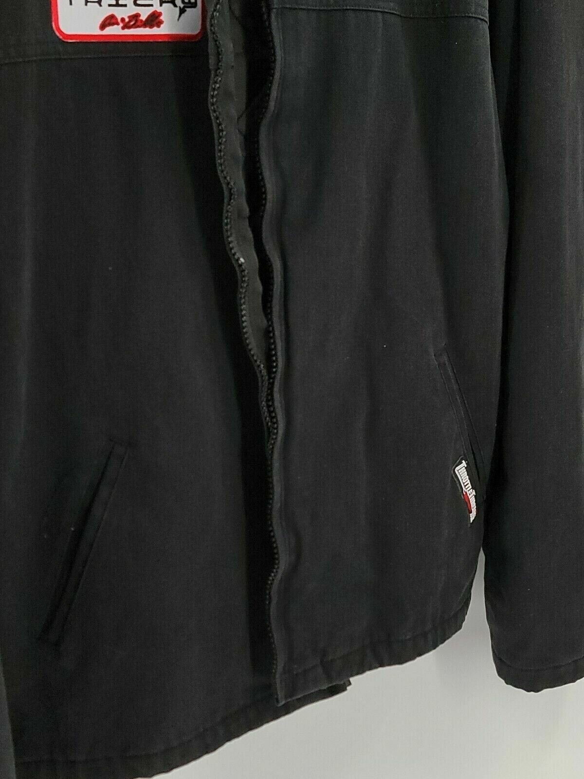 Tricky Throttle Threads Adult Men 2X Solid Black Logo Full Zip Collared Jacket