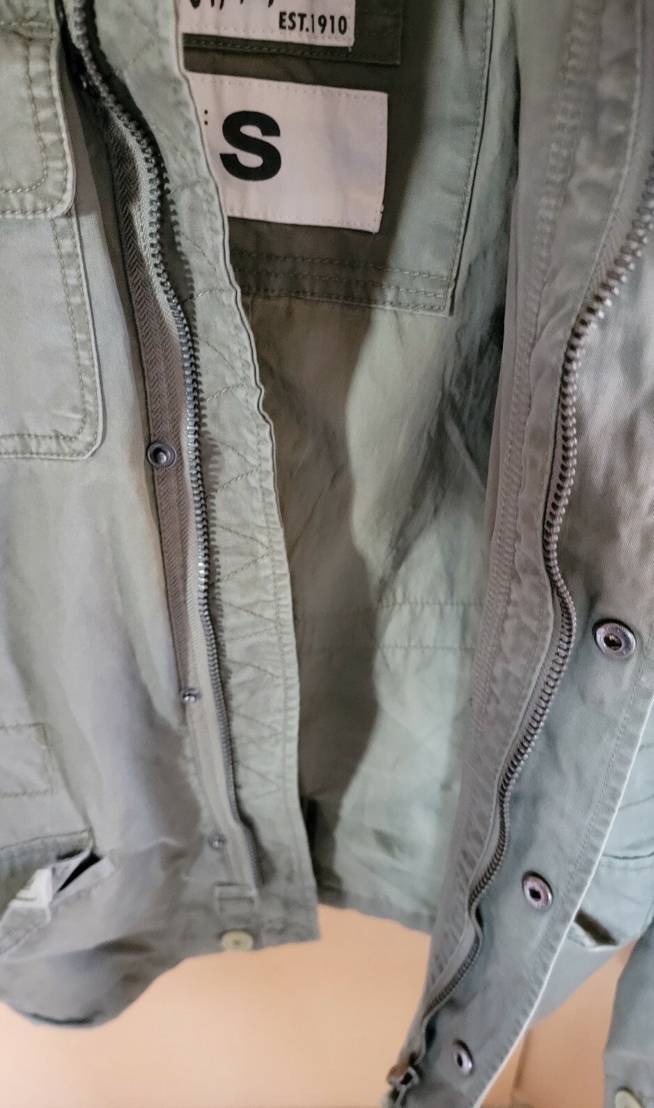 Brandit Vintage Hoodie Jacket Military Style Field Jacket Color Green Sz S. EUC