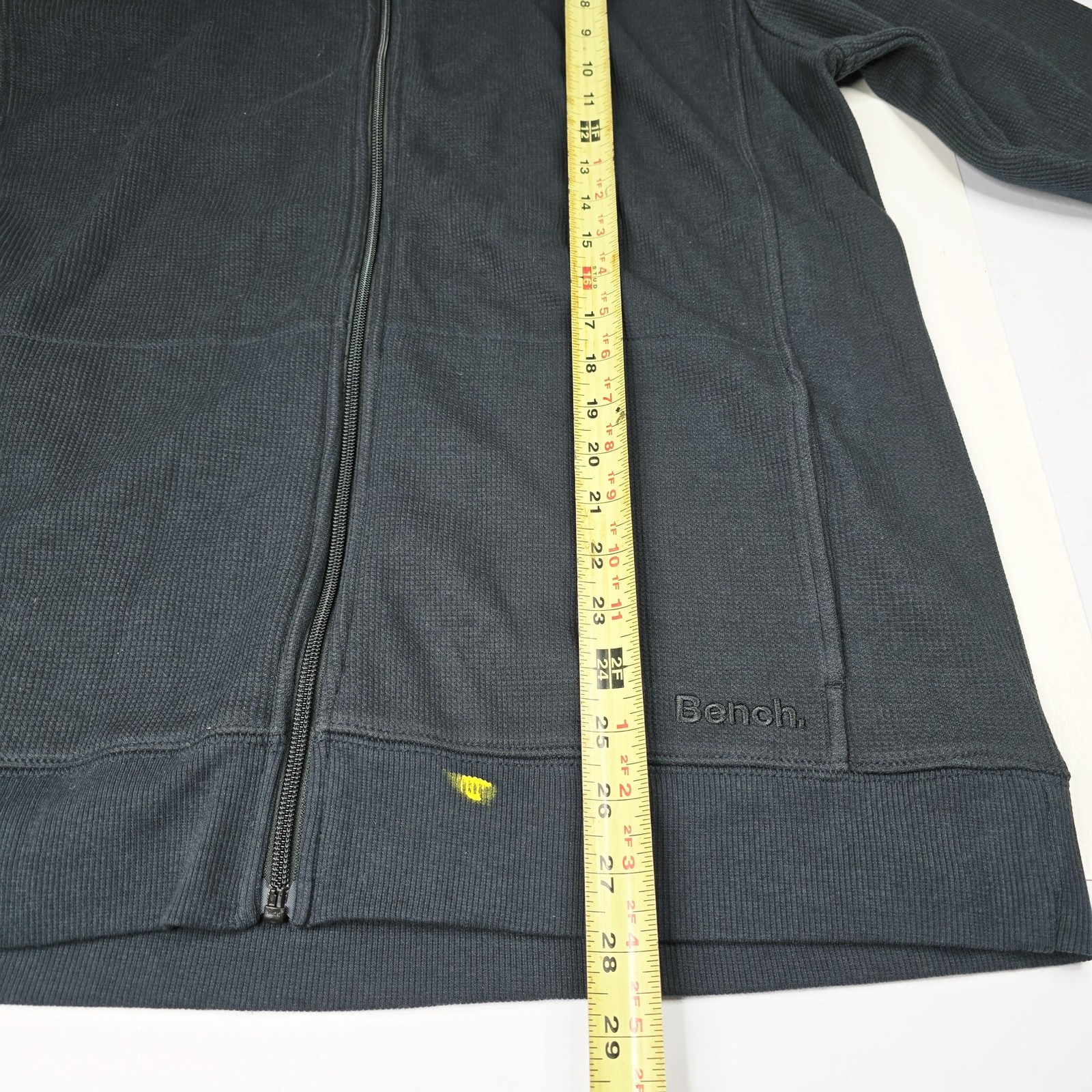 Bench Jacket Mens Large Black Full Zip Urbanwear Fleece Lined Casual Logo