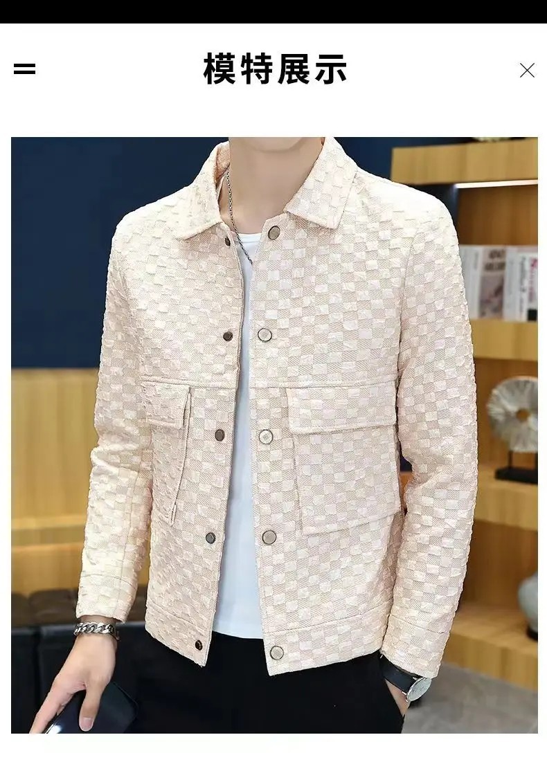 Luxury Men Jacket Fashion Casual Trendy Streetwear Loose Fit Retro Outwear Coat