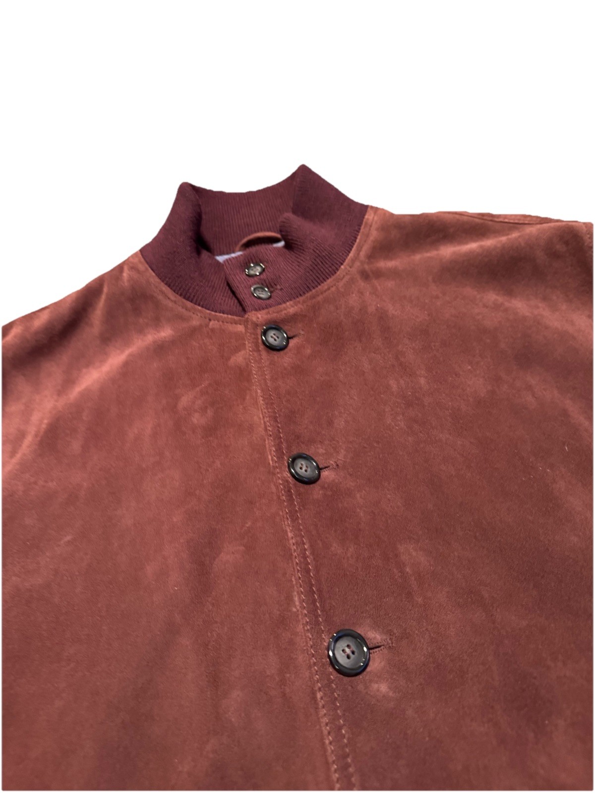 Valstar Valstarino Burgundy Goat Suede Bomber Jacket Made in Italy IT 56 US XL