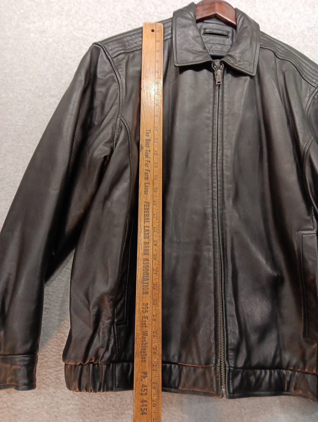 Roundtree And Yorke Bomber Jacket Men’s Size XL Black 100% Lambskin Leather GUC
