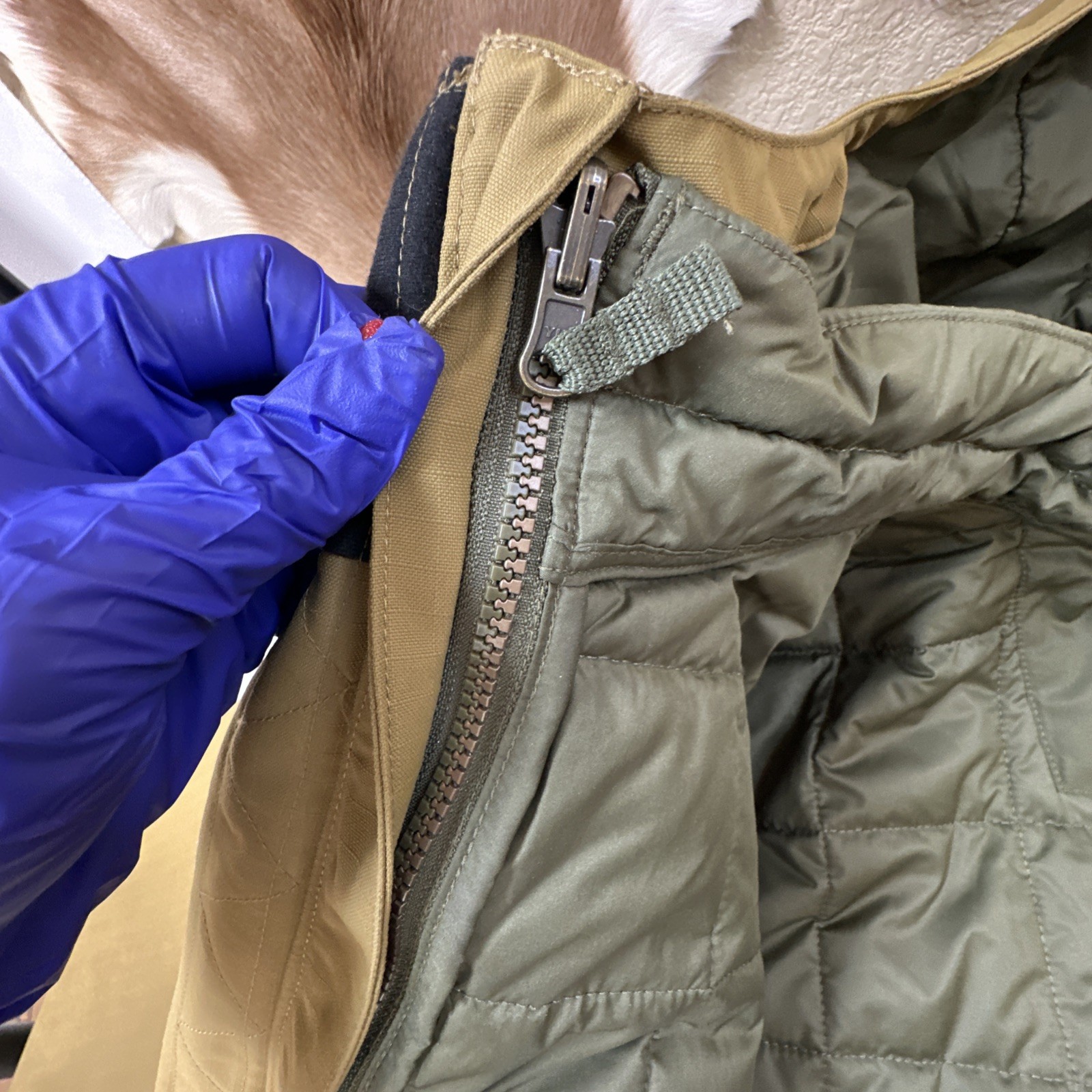 L.L. Bean Mens Parka Hoodie Jacket Waterproof All Season Removable Lined Tan XL