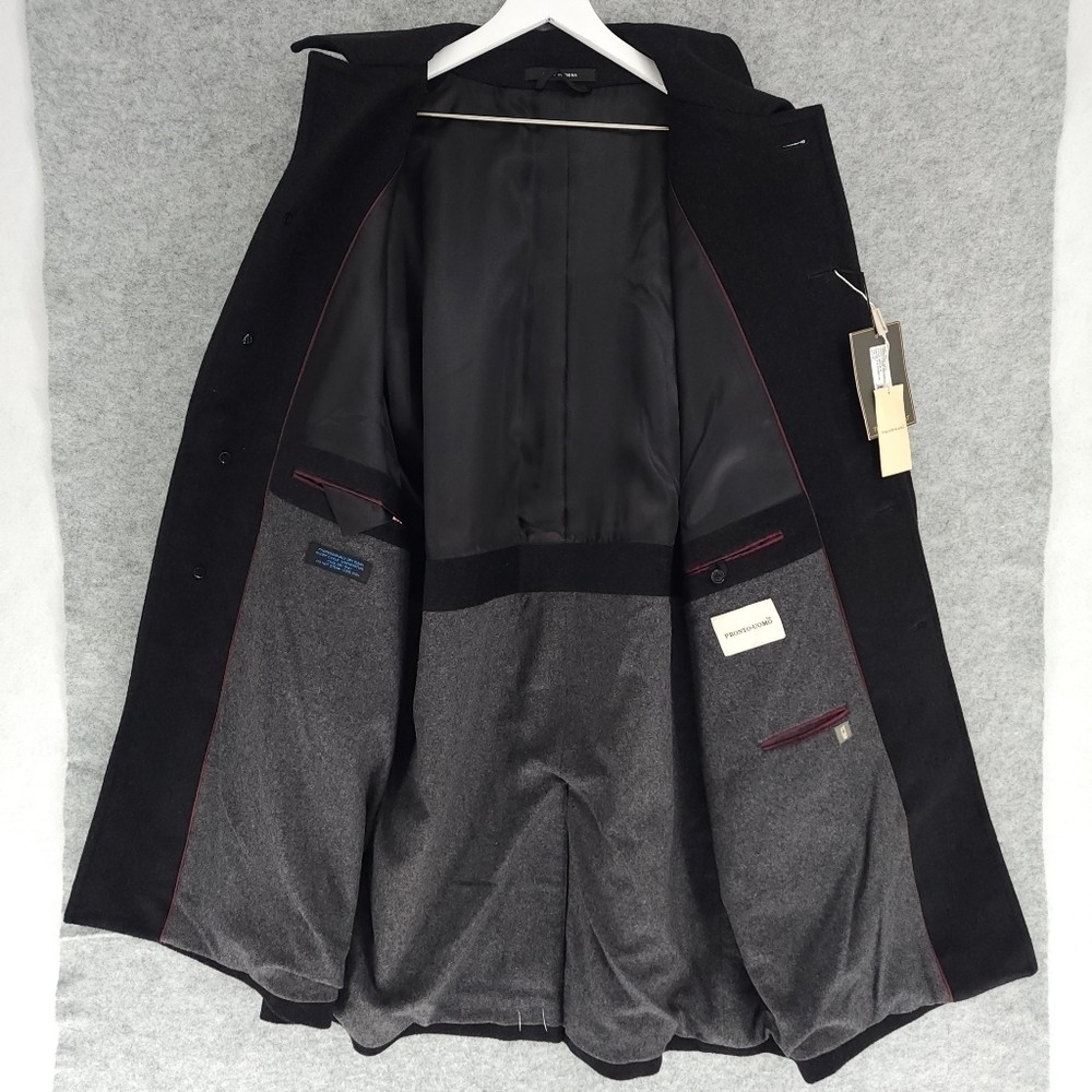 Pronto Uomo Mens 46R The Raincoat Wool Cashmere Charcoal Gray Coat Business