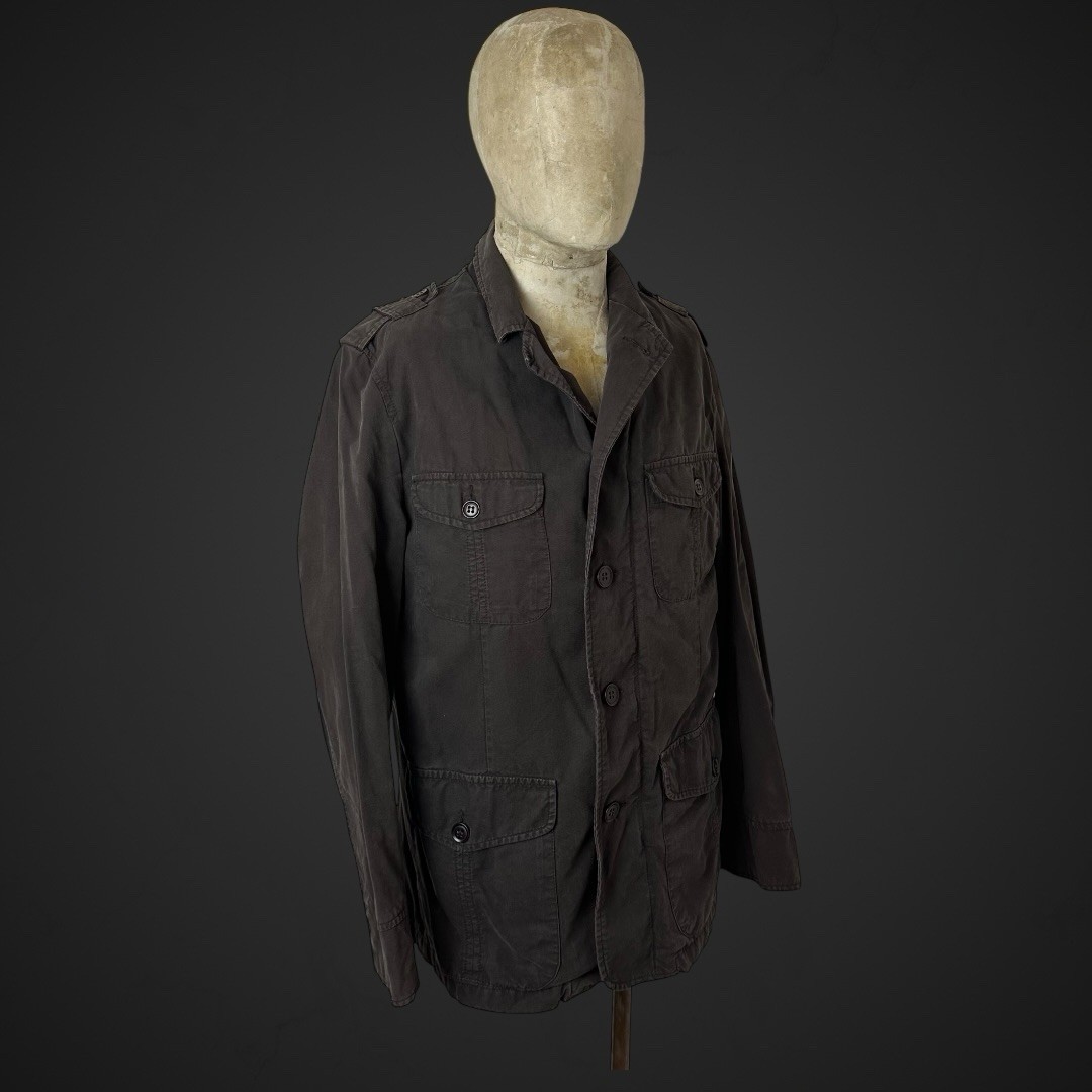 GANT Jacket M Brown Men’s Four Pocket Military Cotton Canvas Button Up