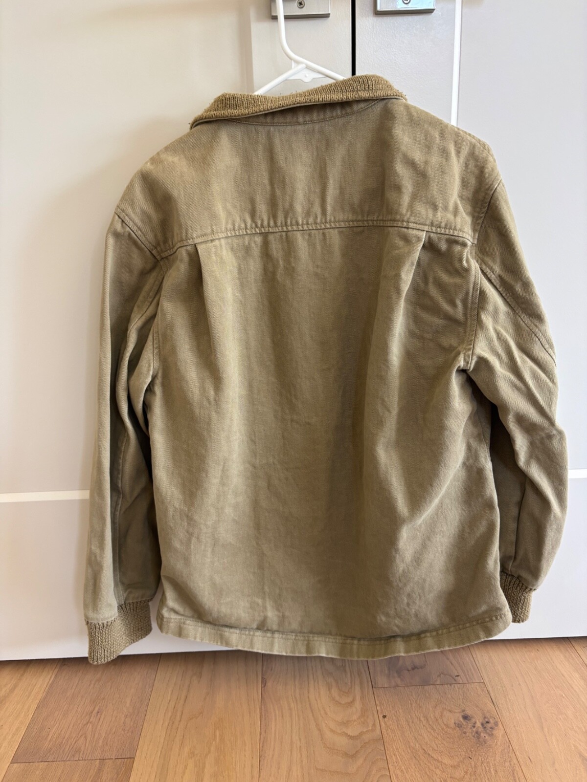 Five Four Beige Jacket Button Up Pockets Khaki 100% Cotton Workwear Men’s Size M
