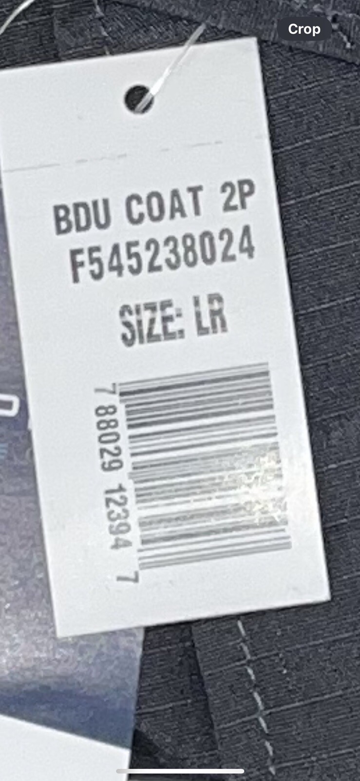 Propper BDU Coat Mens Size Large Regular F545438024 Gray NWT
