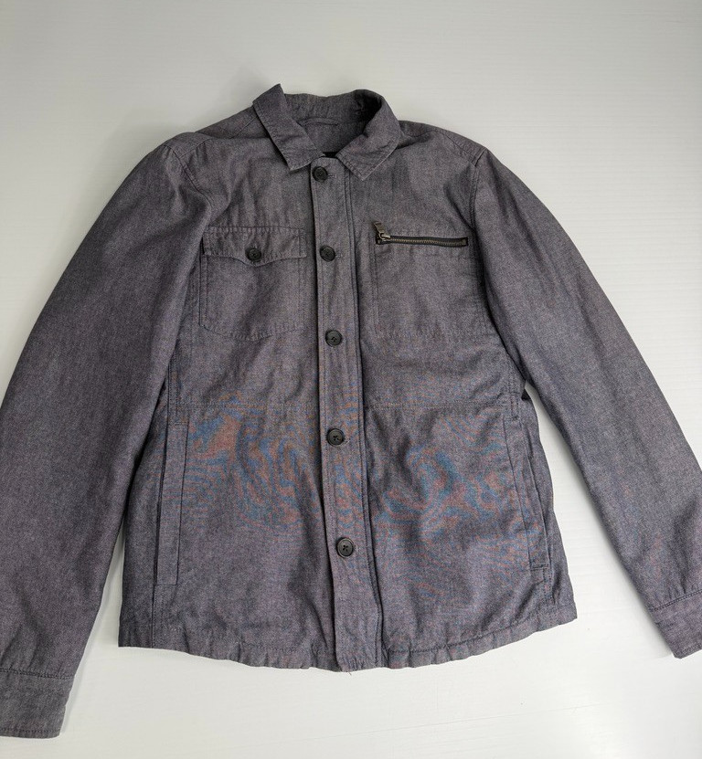 Banana Republic Jacket Men Small Zip Button Pocket Military Collar Work Party Go