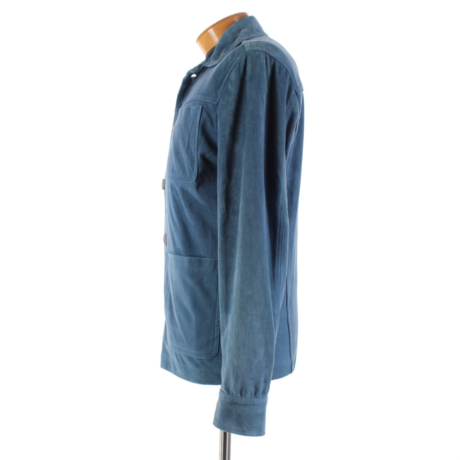 Ravazzolo NWD Soft Leather Jacket / Overshirt Size 50 (40 US) In Blue