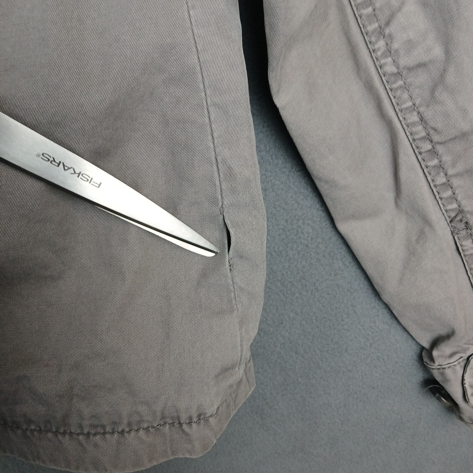 Banana Republic Utility Jacket Mens Medium Gray Cotton Full Zip Spread Collar