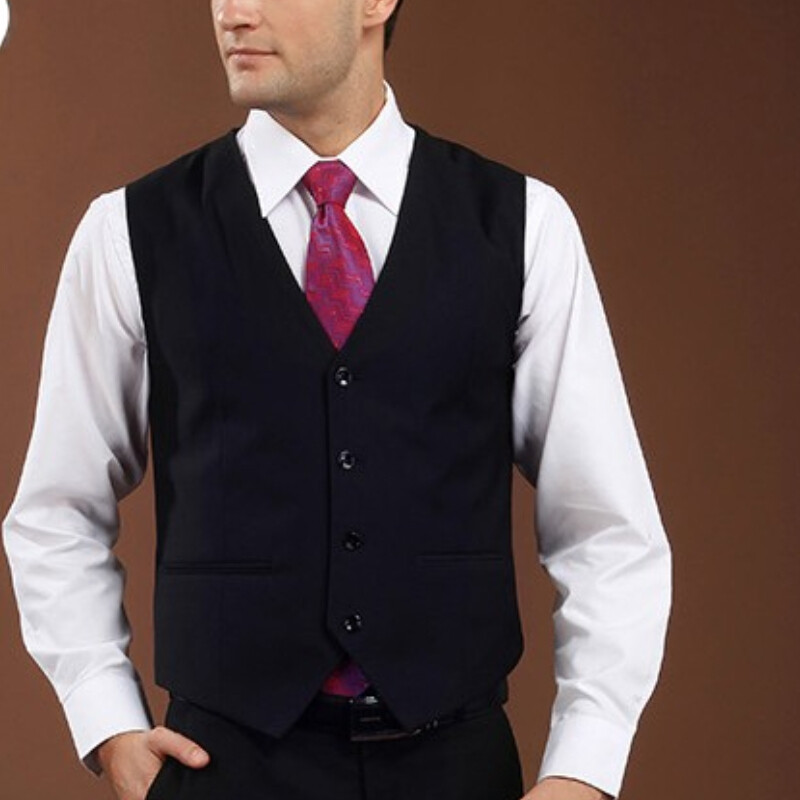 Men Suit Waistcoat Vest Gilet Single-Breasted Sleeveless Casual Formal Prom Work