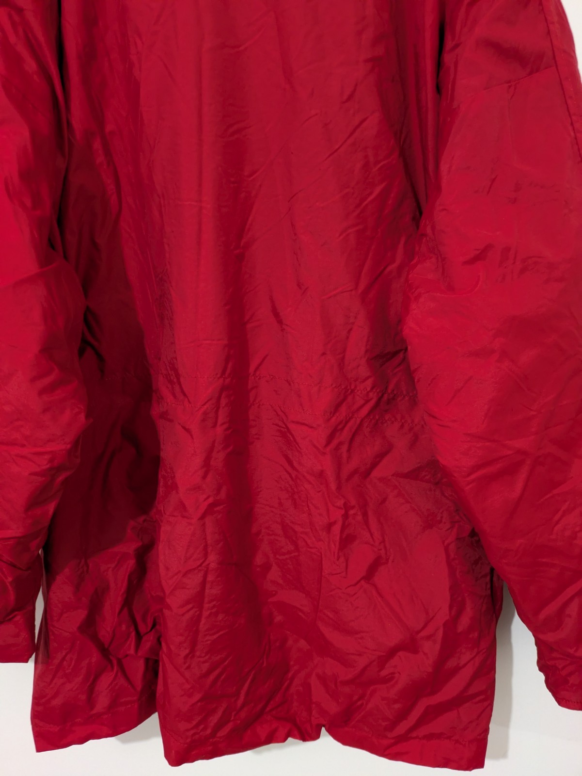 Brandon Thomas Men’s Red Insulated Overcoat Fleece Lined Stand-Up Zip XL