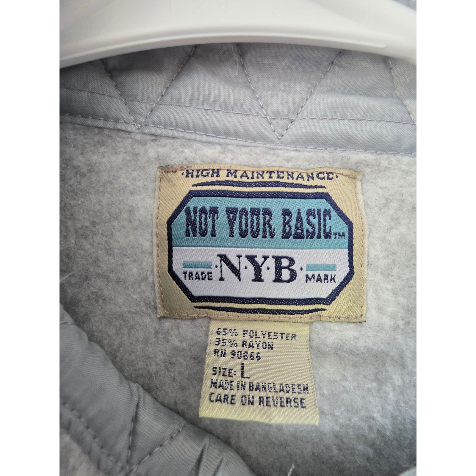 NYB Not Your Basic Gray Shirt Jacket Mens Large Button Front Shacket 0392