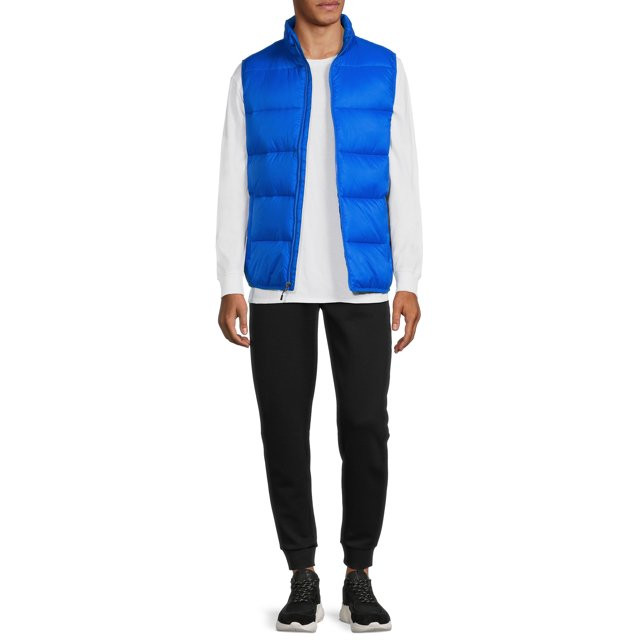Swiss Tech Mens Puffer Vest Blue Performance Gear Size L, XL, 2XL, 3XL Zip Front