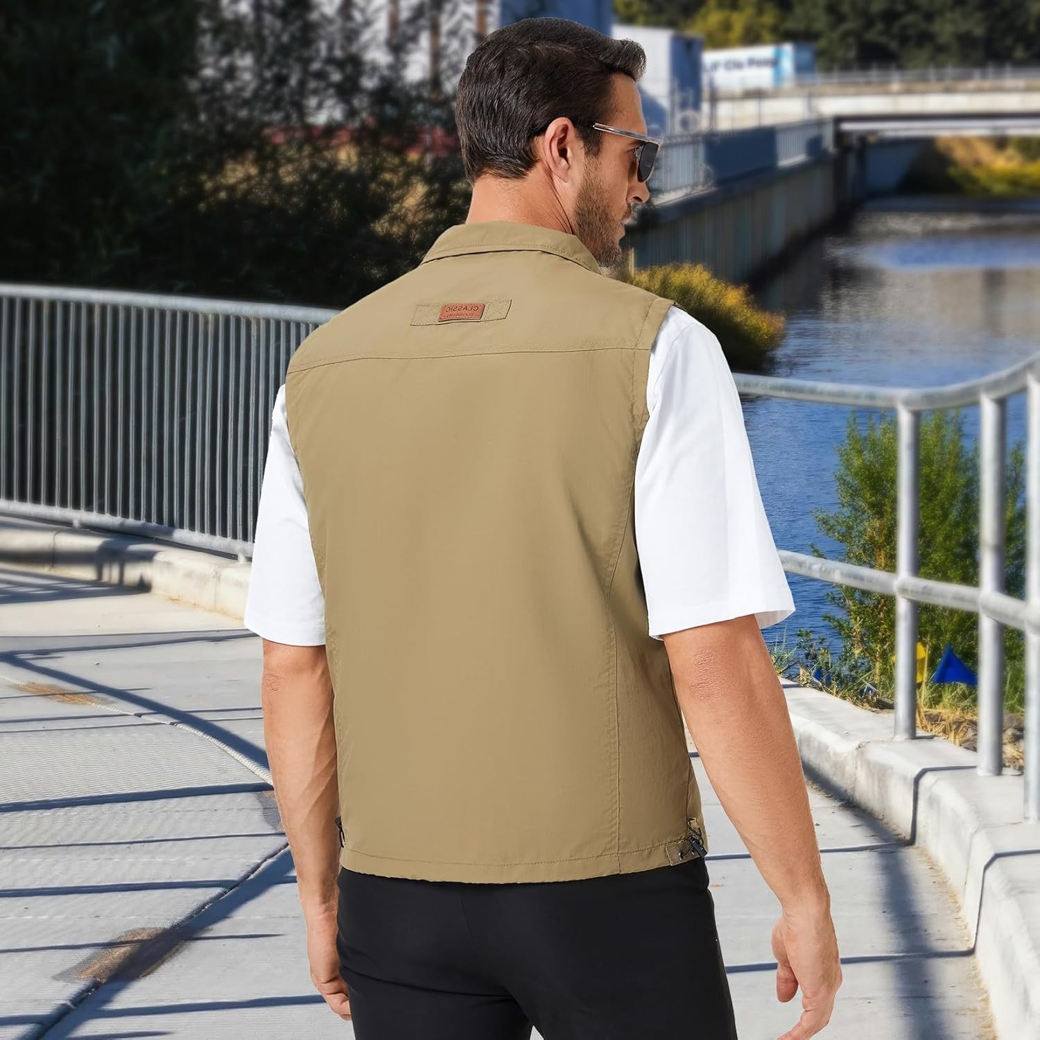 Men Lightweight Vest Windproof Sleeveless Jacket for Travel Hiking Running Golf