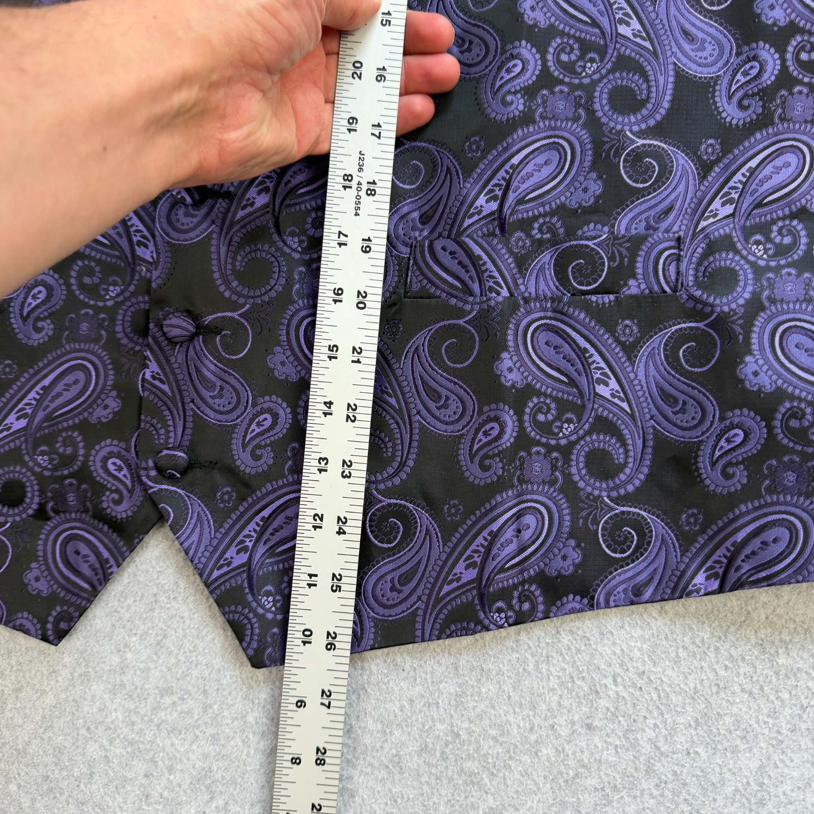 Hisdern Paisley Vest Mens 2XL XXL Purple V-Neck Buttons