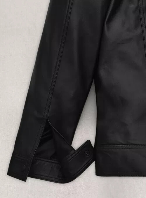 David Beckham Black Leather Jacket Shirt Style Slim Fit Leather Jacket Men Biker