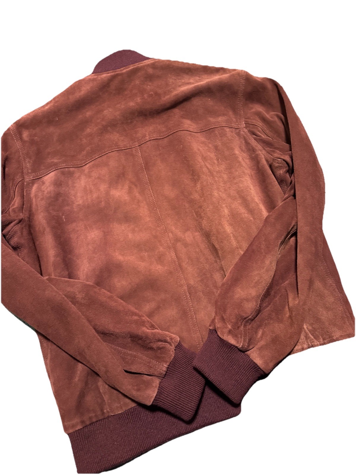 Valstar Valstarino Burgundy Goat Suede Bomber Jacket Made in Italy IT 56 US XL