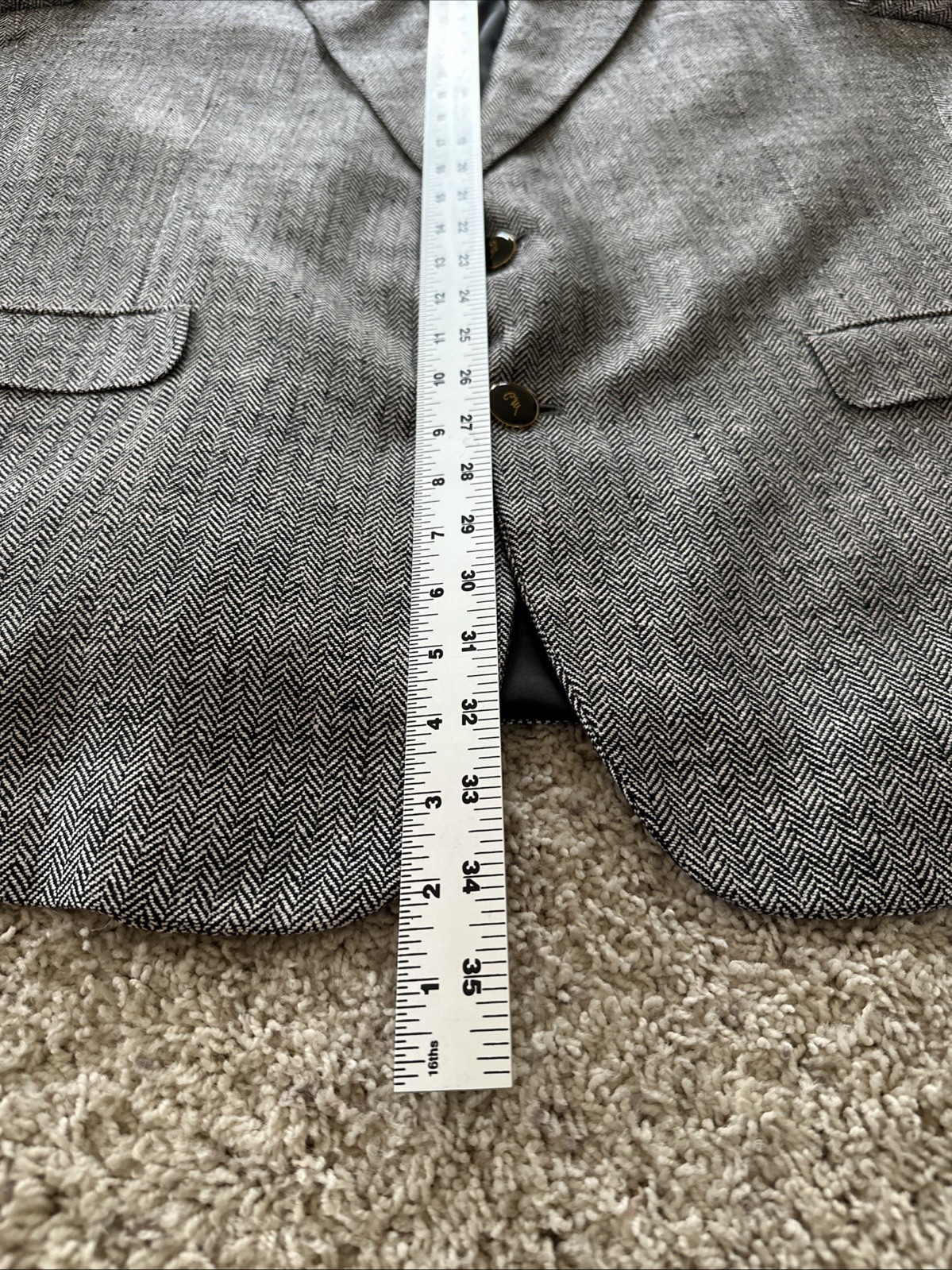 VTG Countess Mara 100% Silk 90s Sport Coat Men’s Size 46L Two Button Herringbone