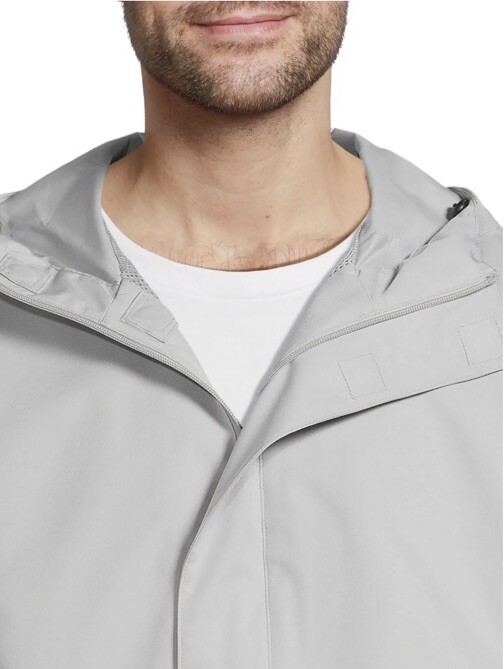 Swiss Tech Men All Season Hooded Wind & Water Resistant Rain Jacket Gray S Or M