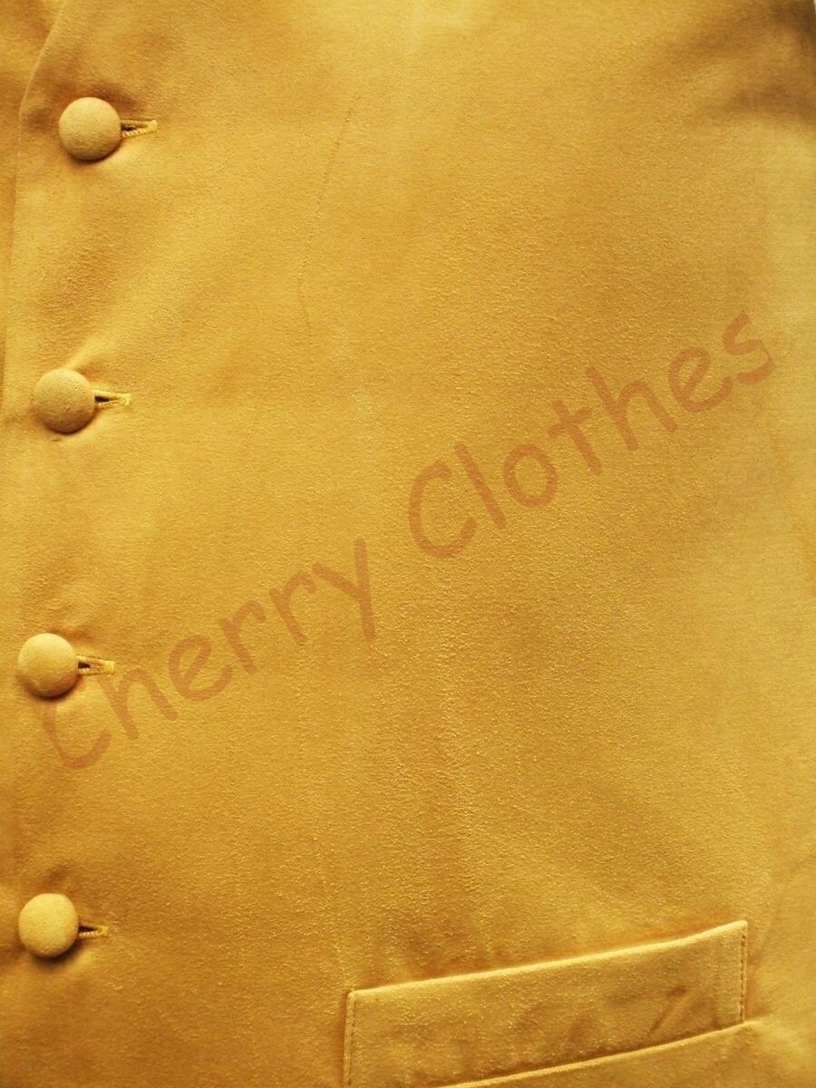 Mens Faux Suede Yellow Gold Waistcoat Vest Gilet – S M L Xl Xxl 3xl 4xl