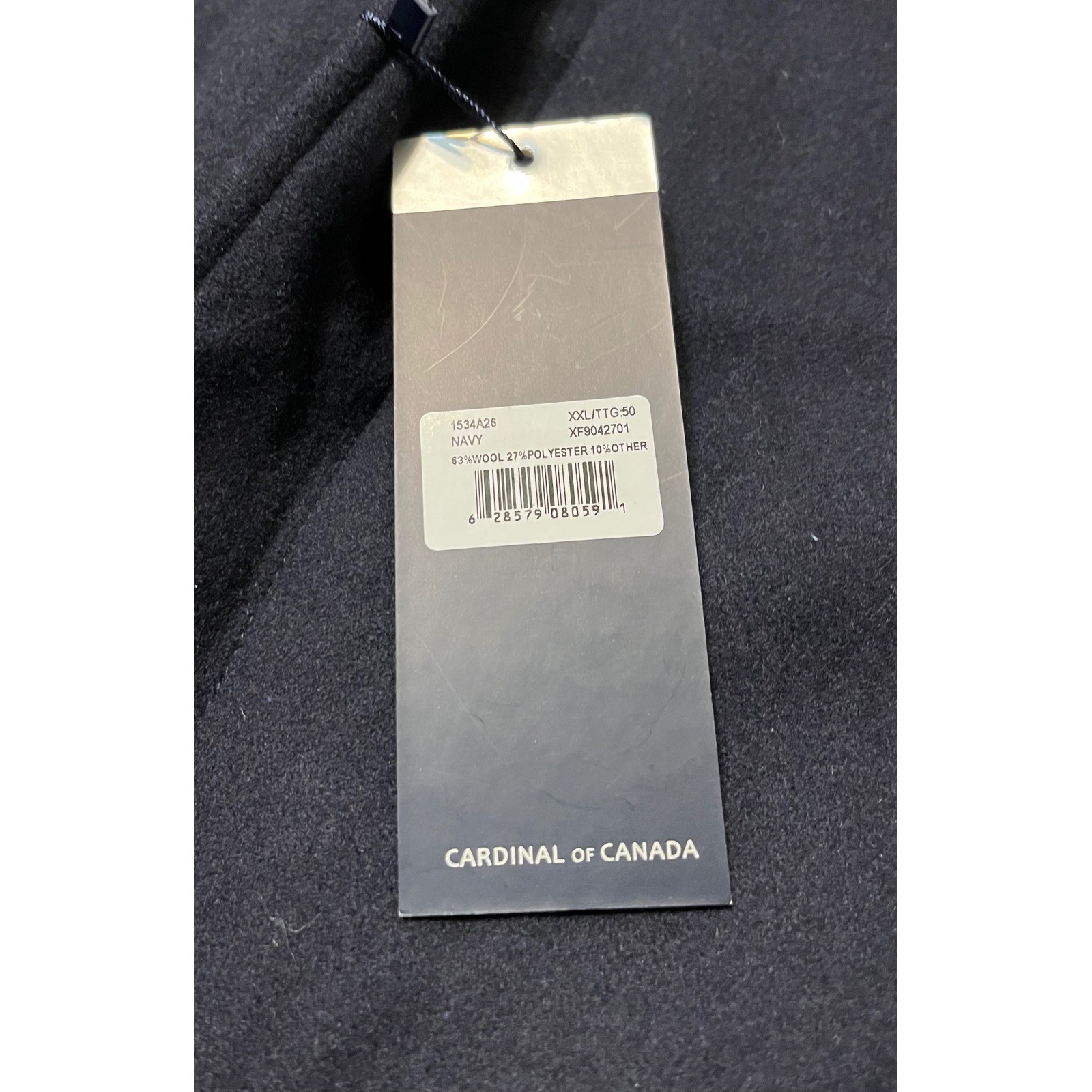 Cardinal of Canada Coat Mens XXL Navy New Wool Blend Double Mock Neck Jacket