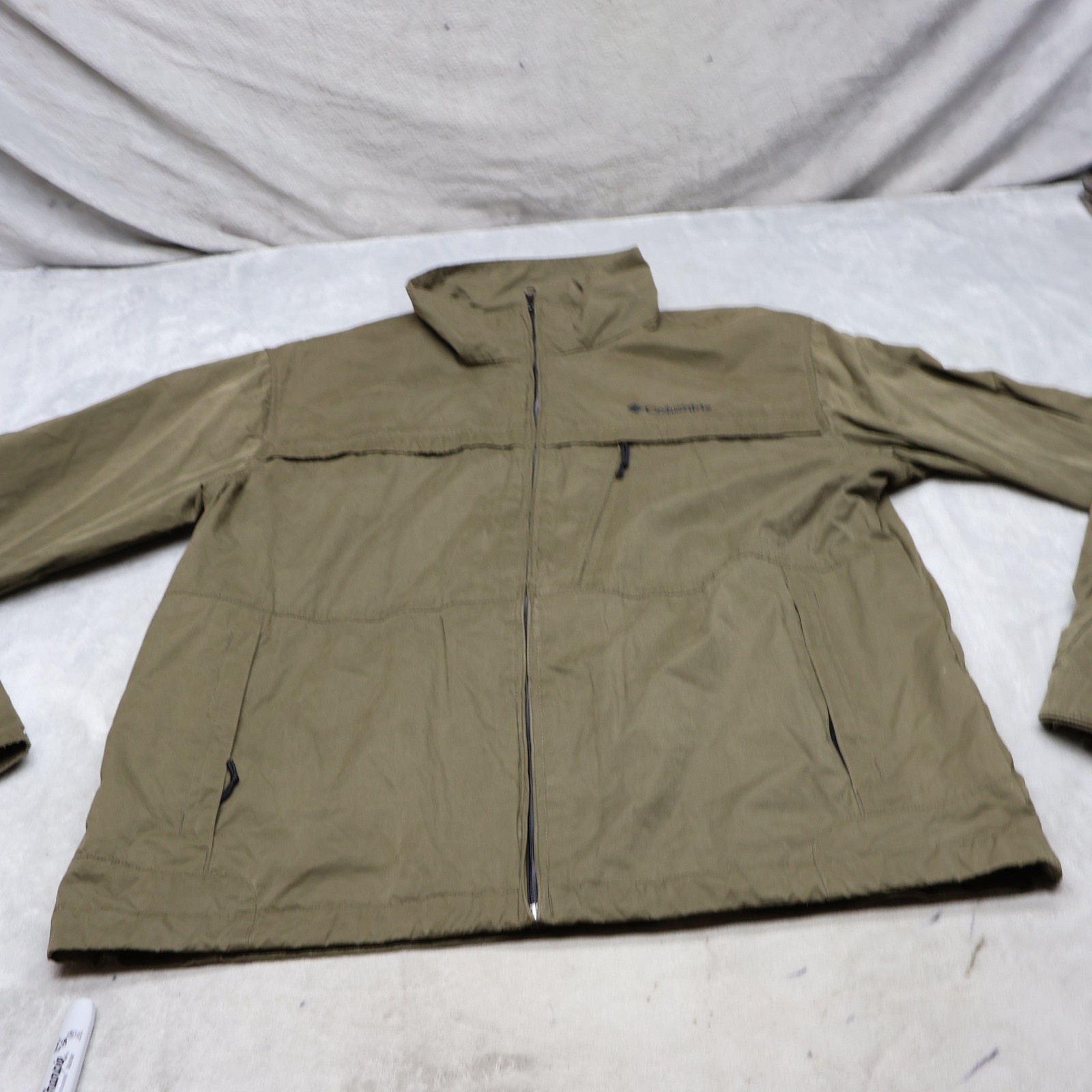 Columbia Jacket Men XL Green Full Zip Lightweight Water Resistant Hiking Outdoor