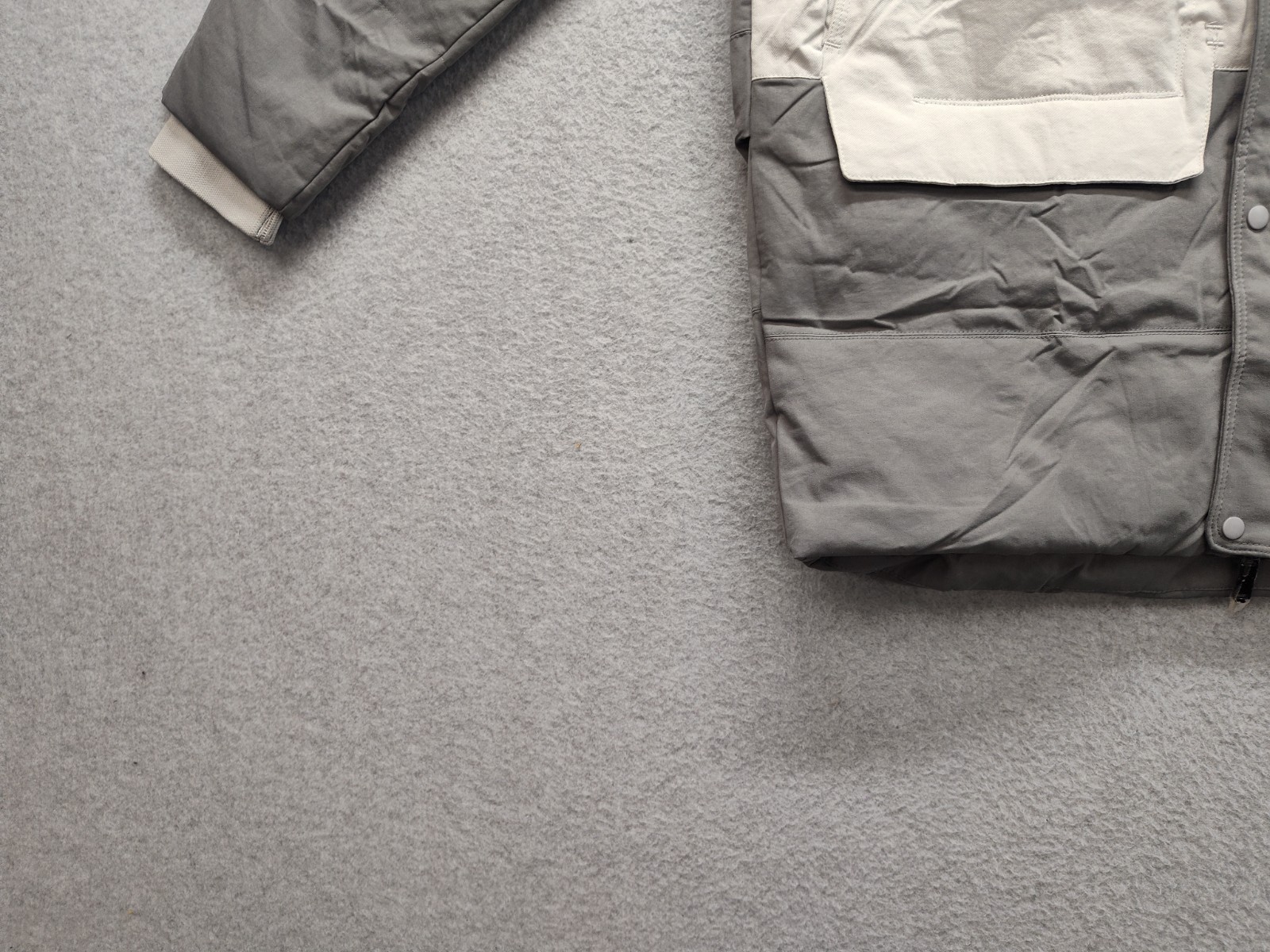 Yes Man Men Puffer Jacket L Gray Colorblock Hooded Winter Insulated Outerwear