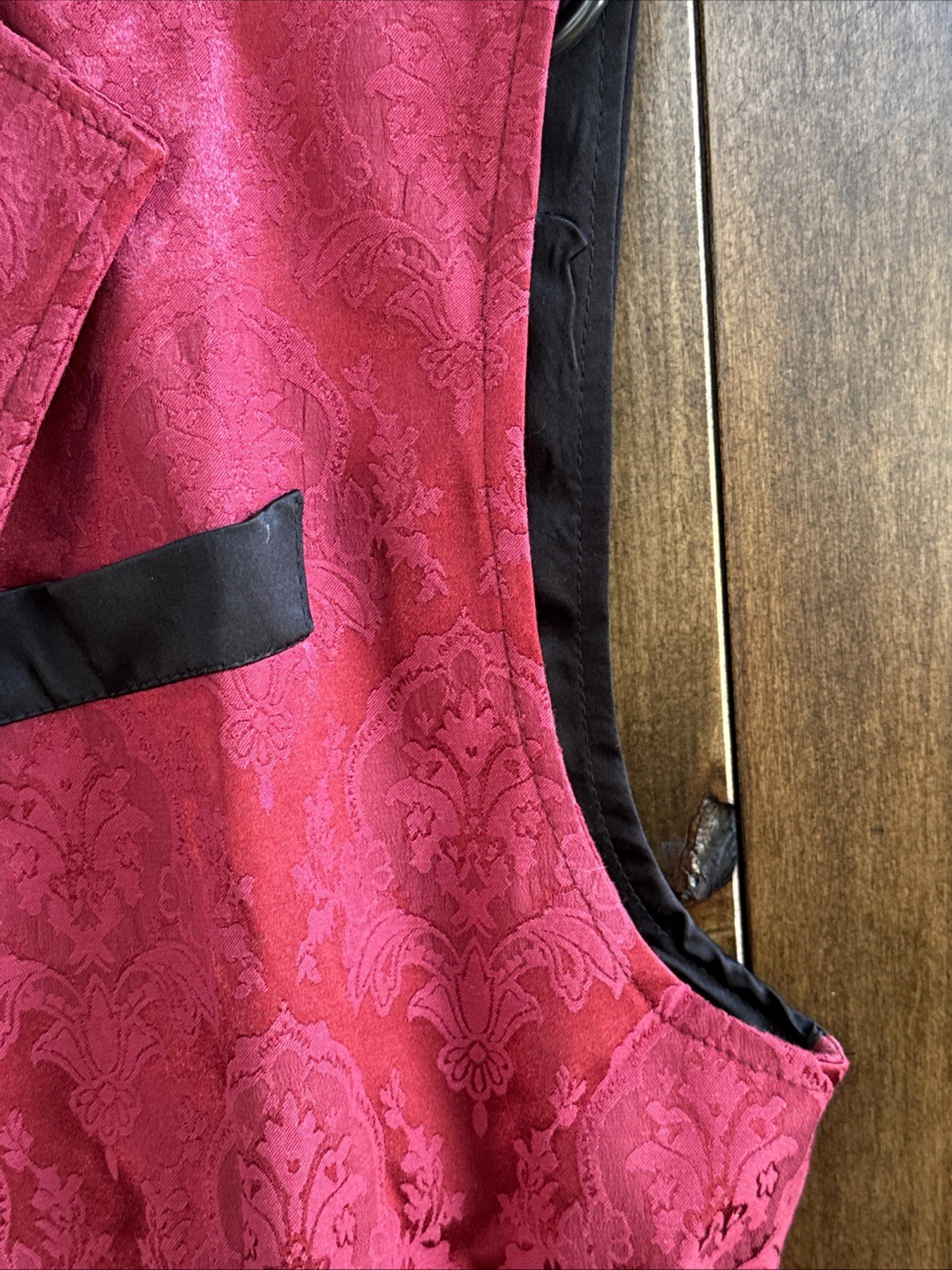 VATPAVE Mens Victorian Suit Vest Steampunk Gothic Waistcoat Burgundy RED XXL