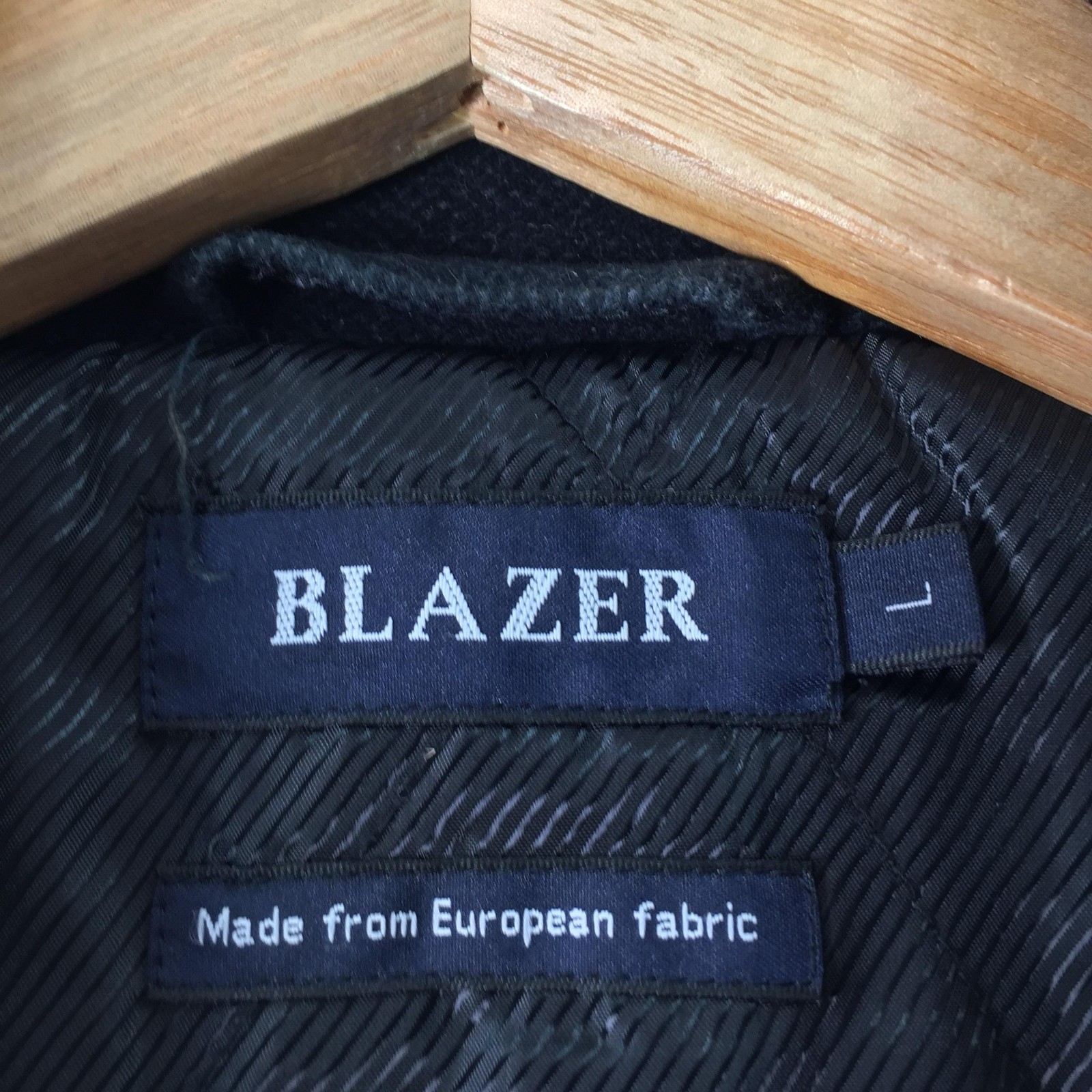 Blazer Coat Mens L Black Cotton Canvas Single Breasted Lined Winter 137235