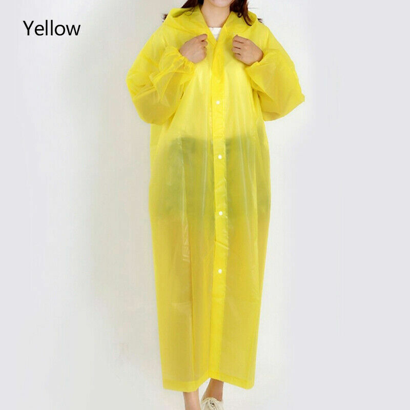 Men Women Raincoat Rain Coat Gown Hooded Waterproof Jacket Rainwear, 6 Colors
