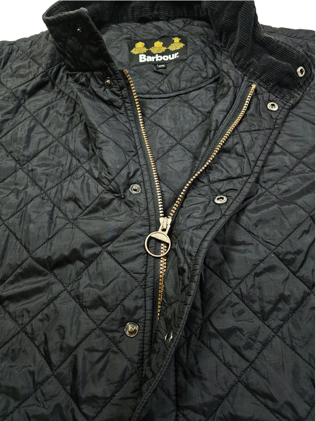 *HOT Men’s BARBOUR @ CHELSEA SPORTS QUILTED Corduroy Collar Zip BLACK Jacket XXL