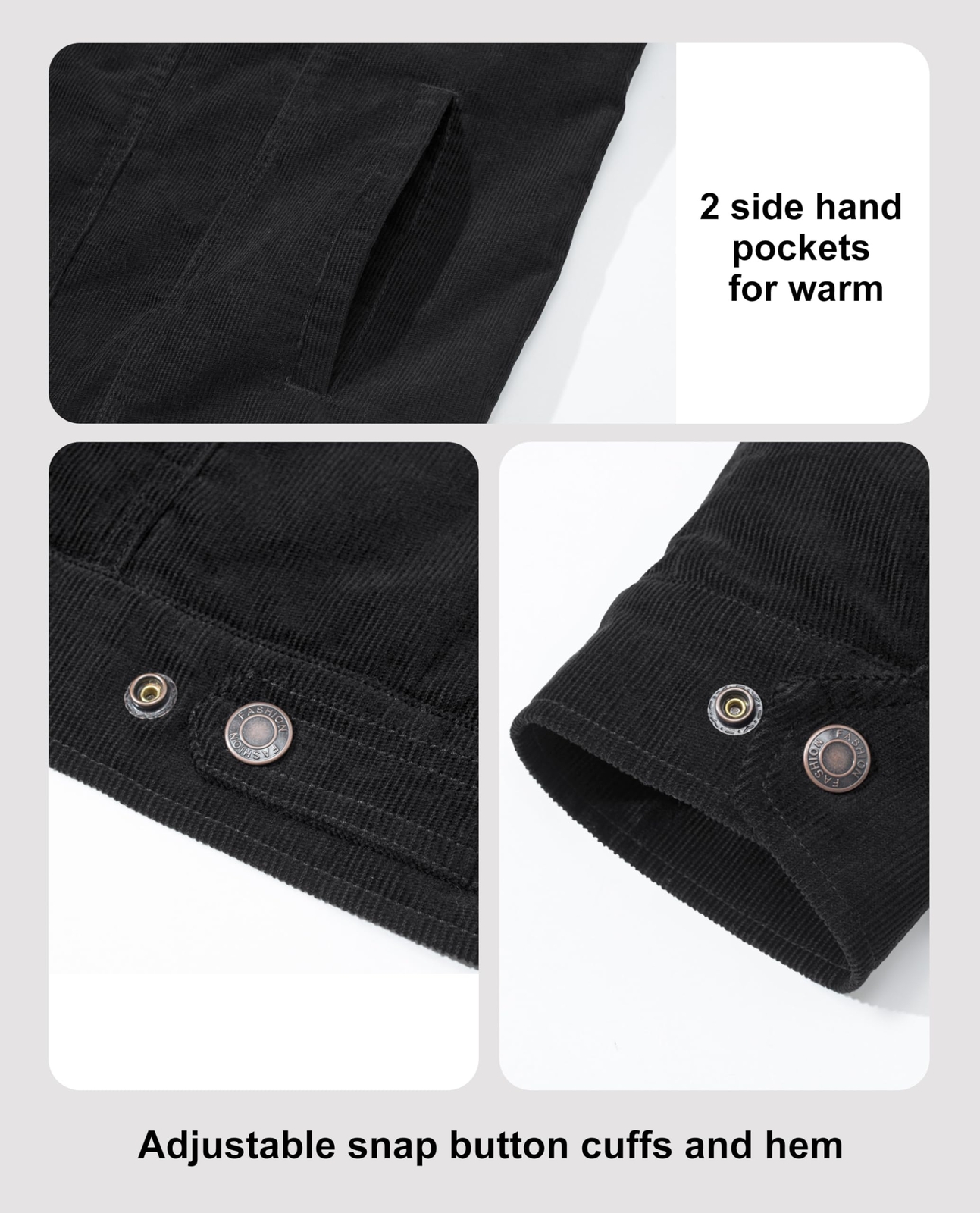 Men’s Winter Warm Corduroy Jacket Sherpa Lined Trucker Jacket Casual Work Coats
